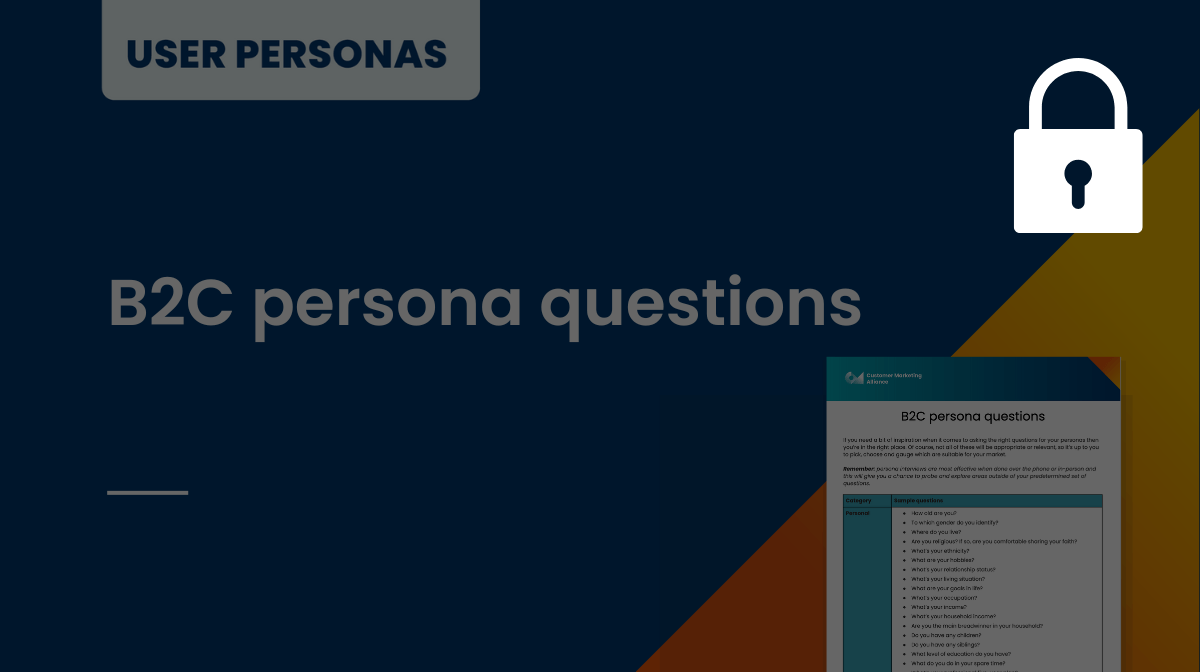 B2C persona questions