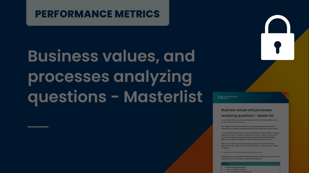 Business values, and processes analyzing questions - Masterlist