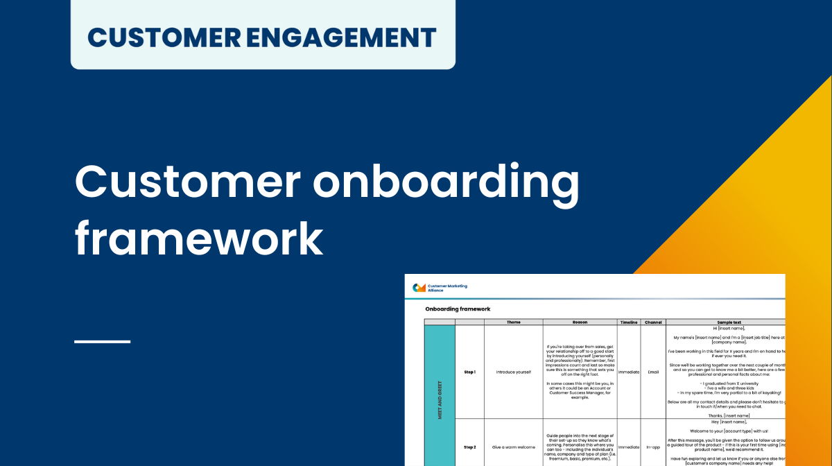 Customer onboarding framework