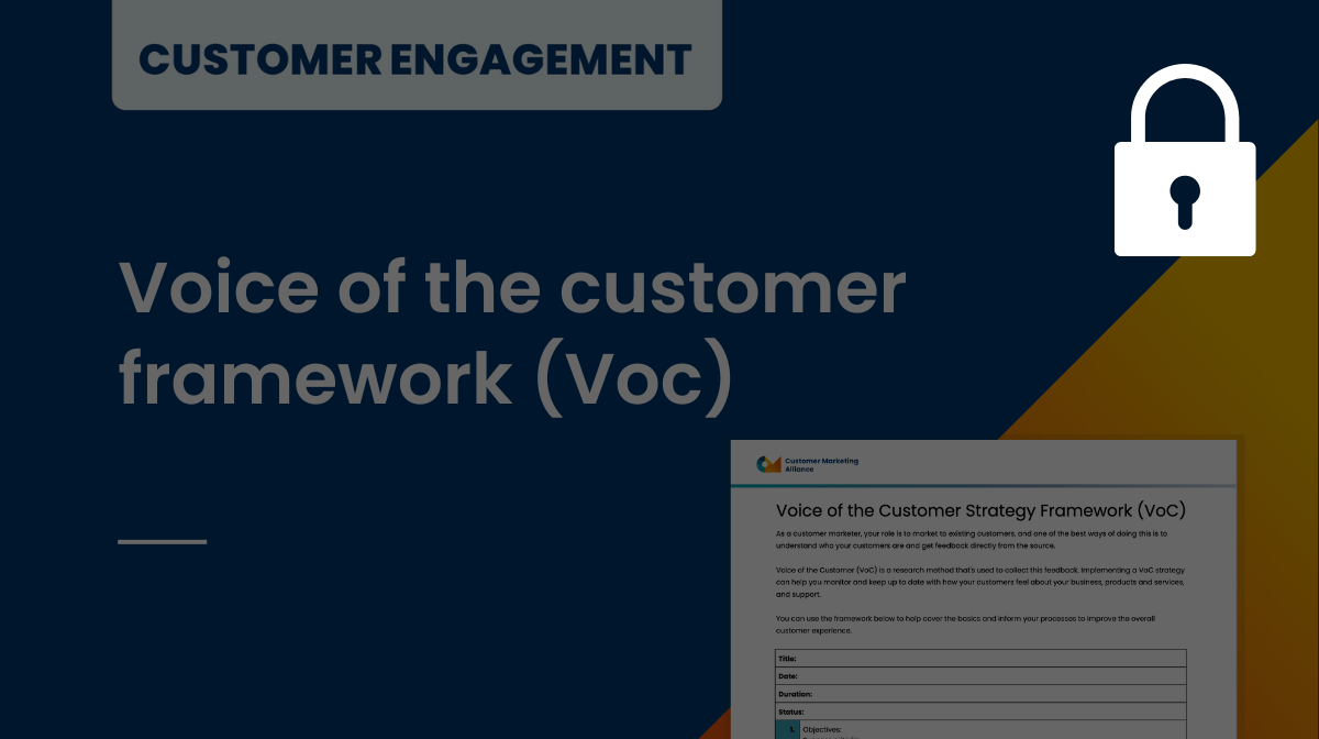 Voice of the customer framework (Voc)