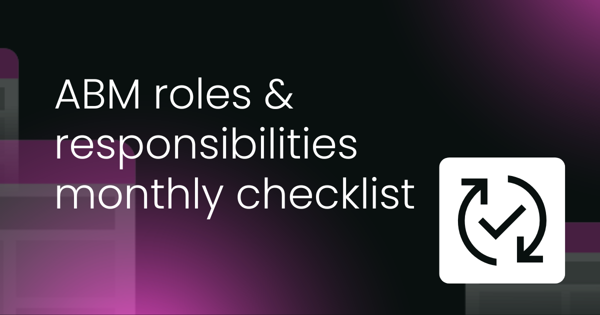 ABM roles & responsibilities monthly checklist