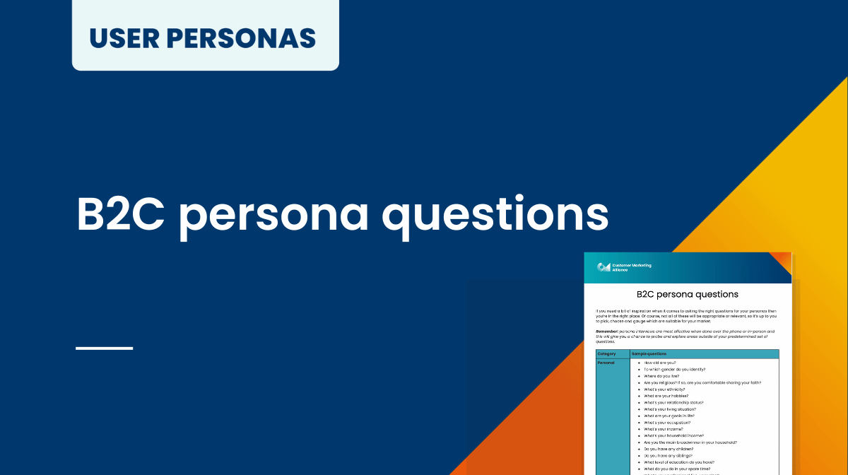 B2C persona questions