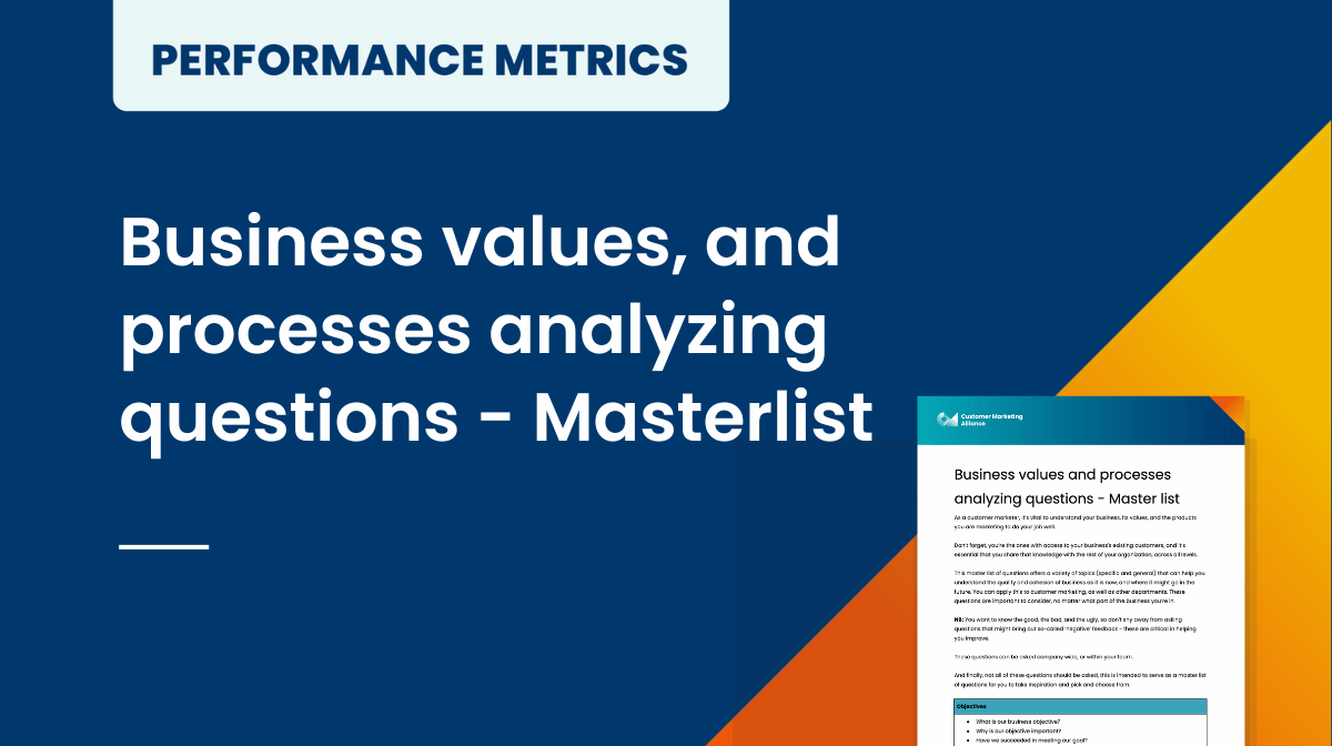 Business values, and processes analyzing questions - Masterlist