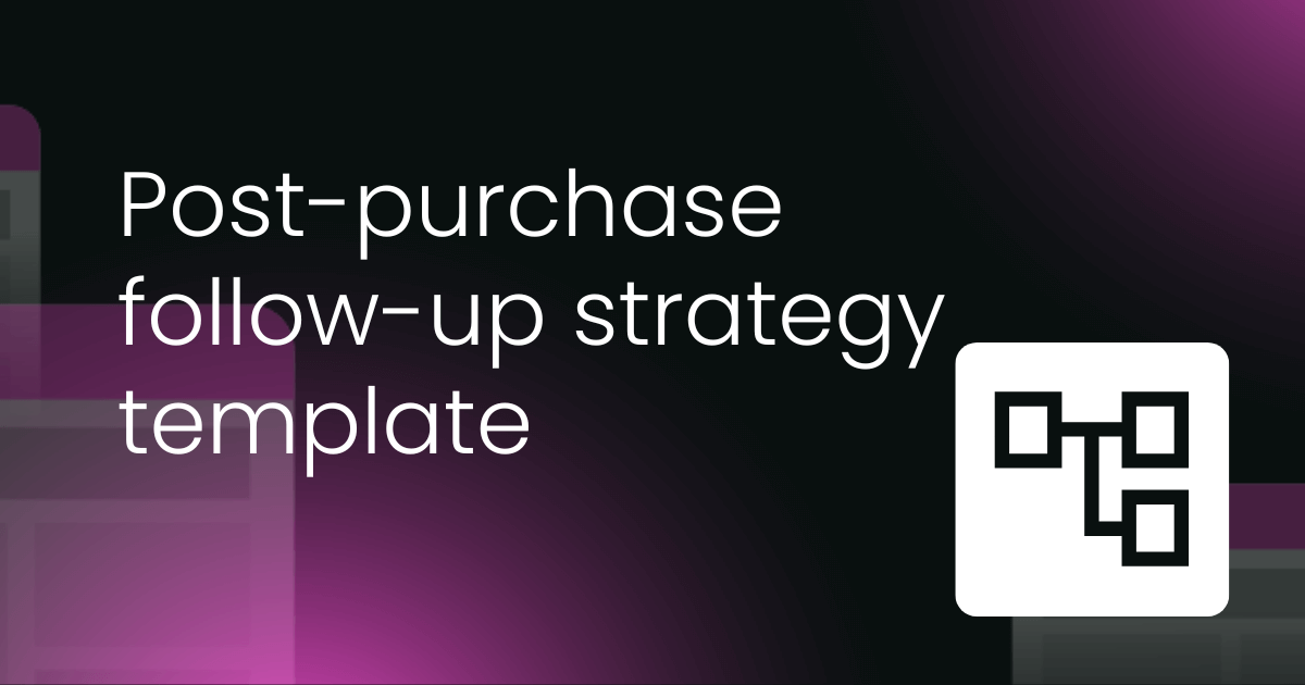 Post-purchase follow-up strategy template