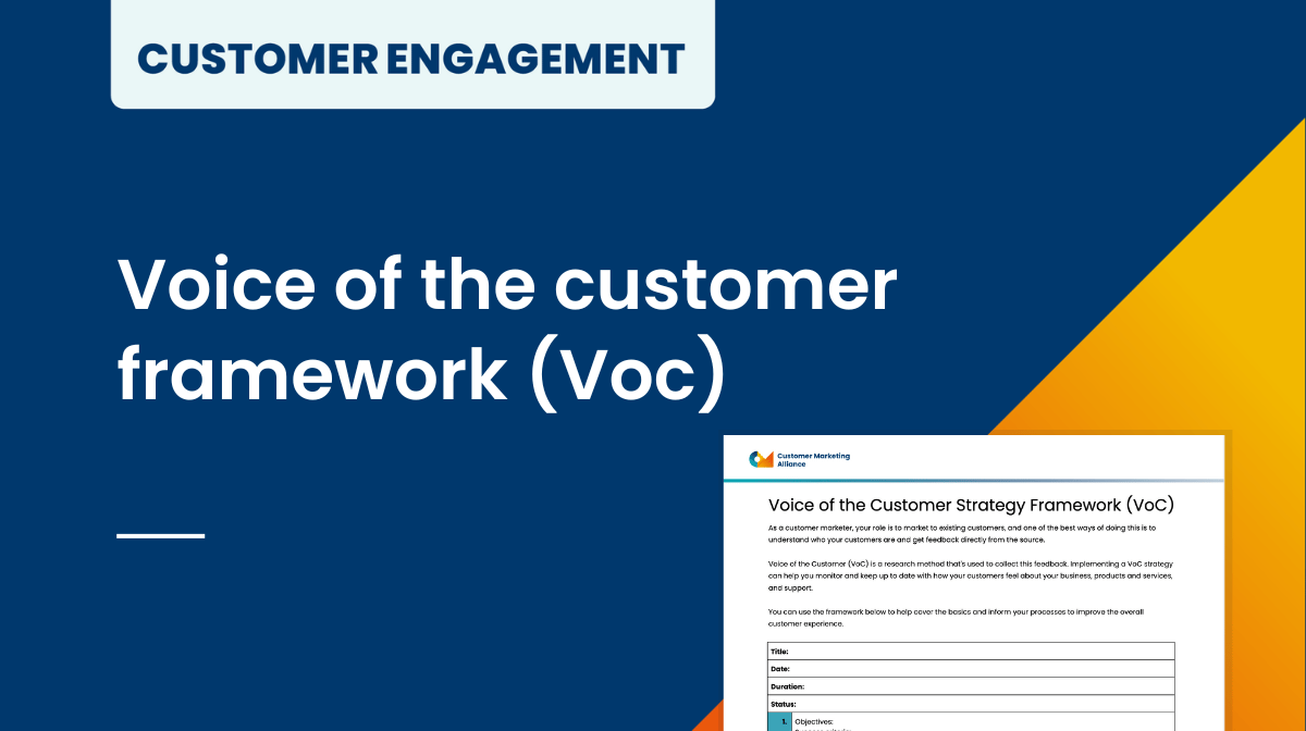 Voice of the customer framework (Voc)