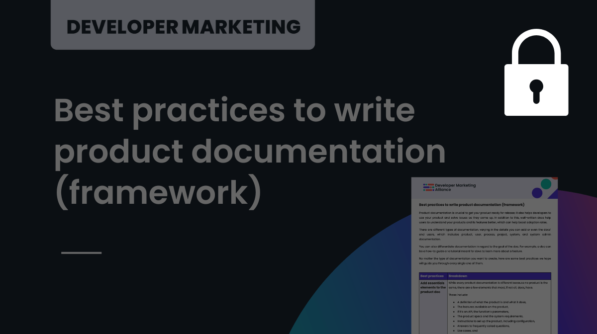 Best practices to write product documentation (framework)
