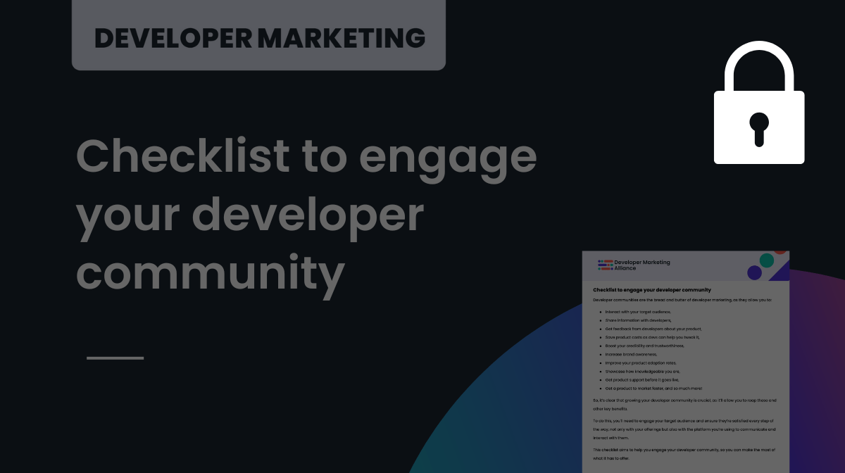 Checklist to engage your developer community