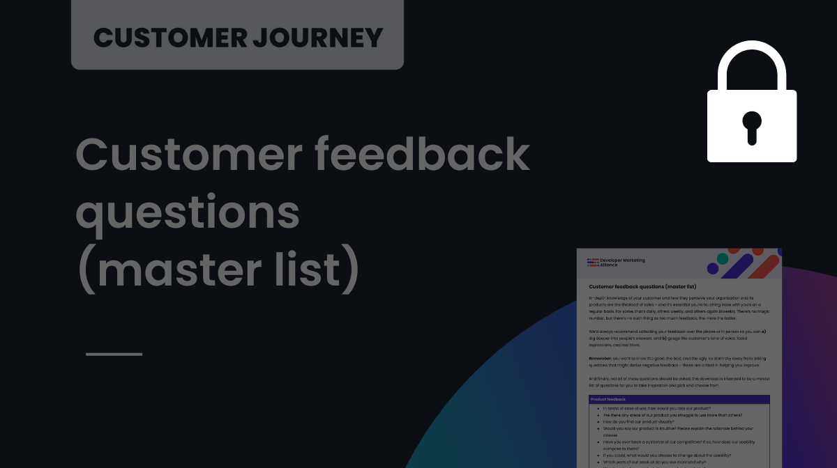 Customer feedback questions (master list)