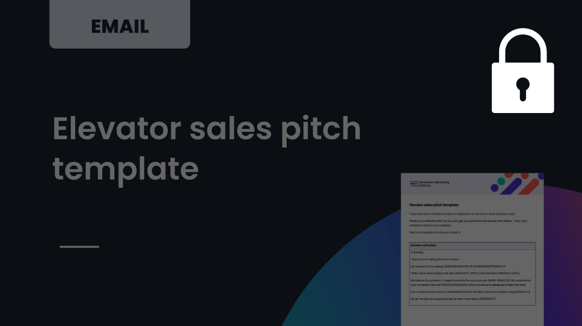 Elevator sales pitch template