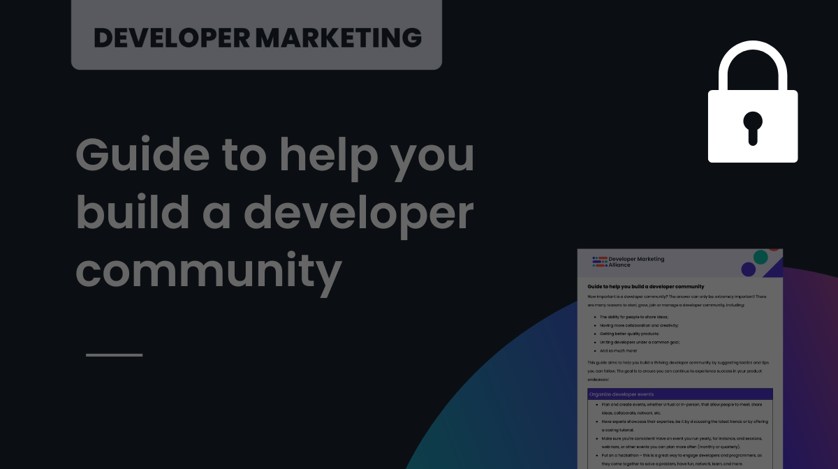Guide to help you build a developer community