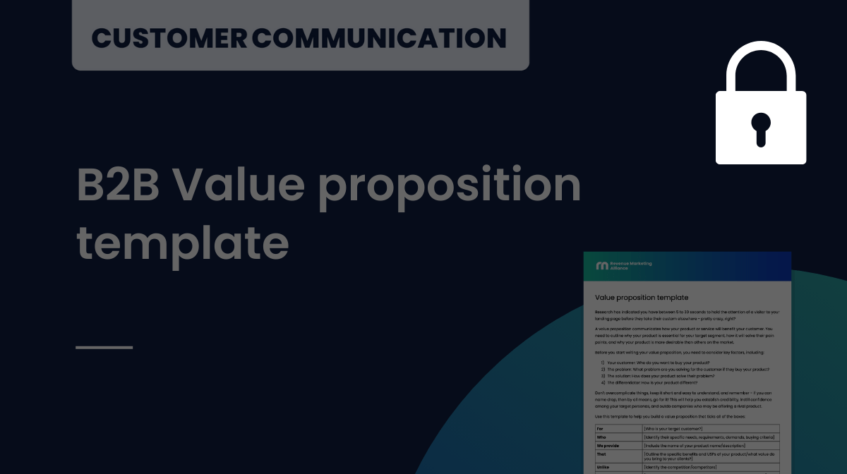 B2B Value proposition template