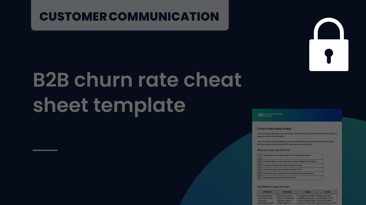 B2B churn rate cheat sheet template
