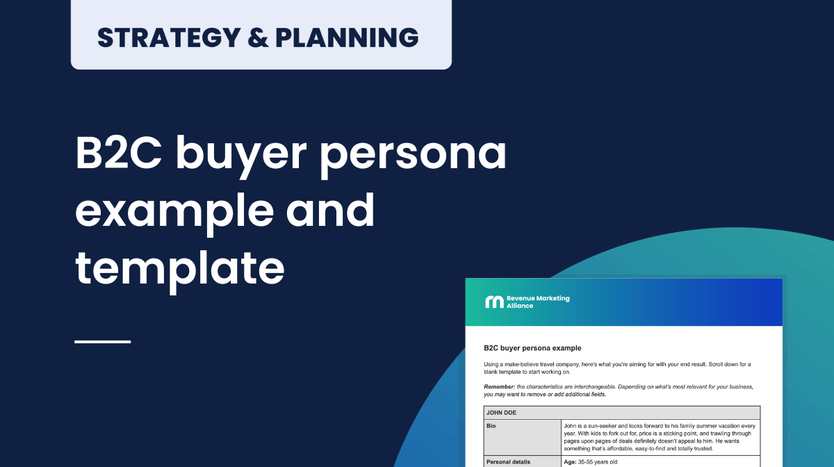 B2C personas example and blank template