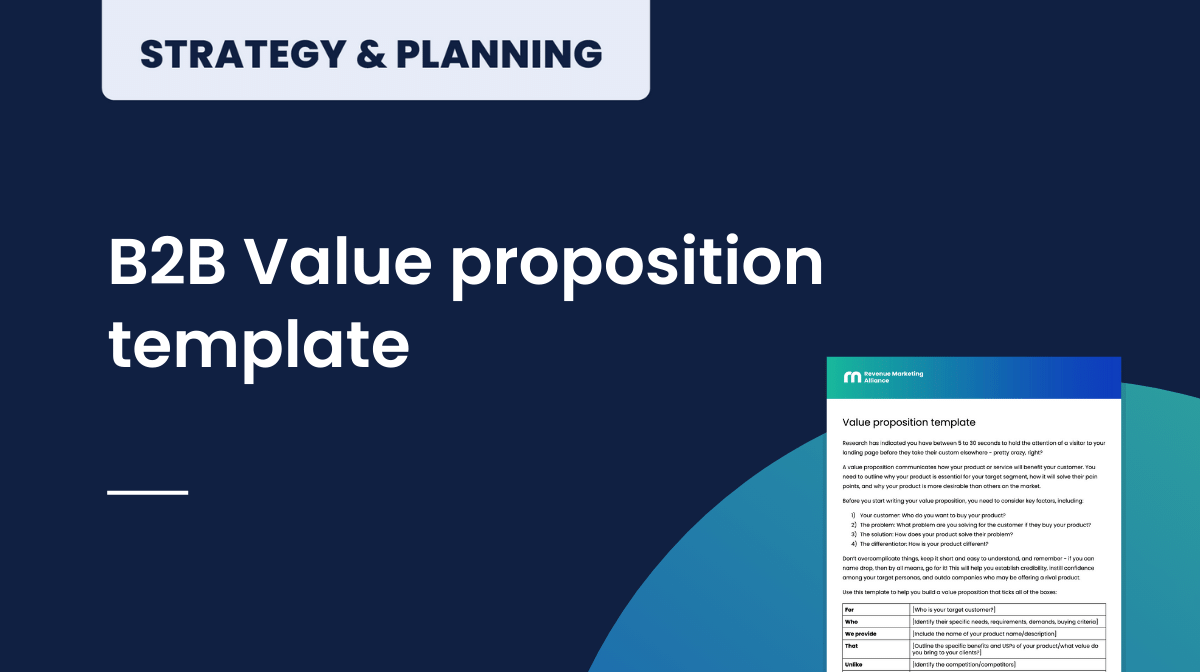 B2B Value proposition template