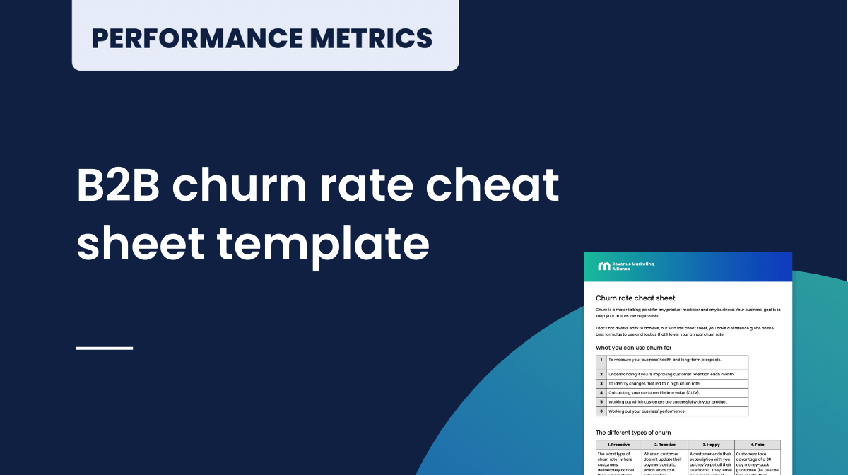 B2B churn rate cheat sheet template