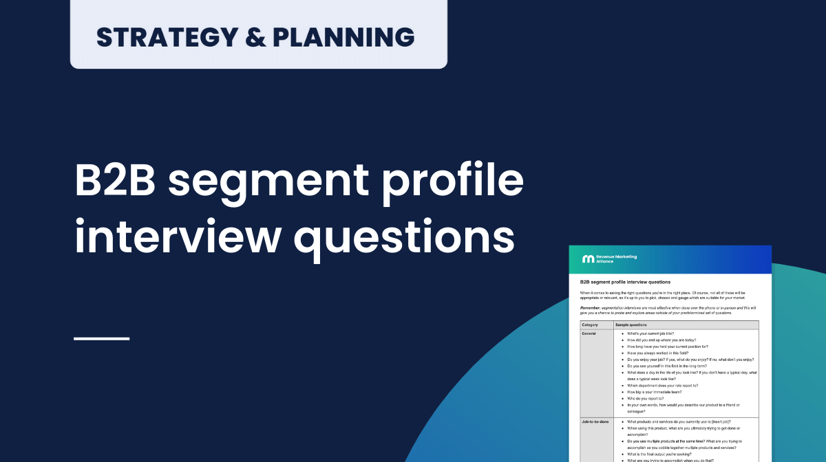 B2B segment profile interview questions