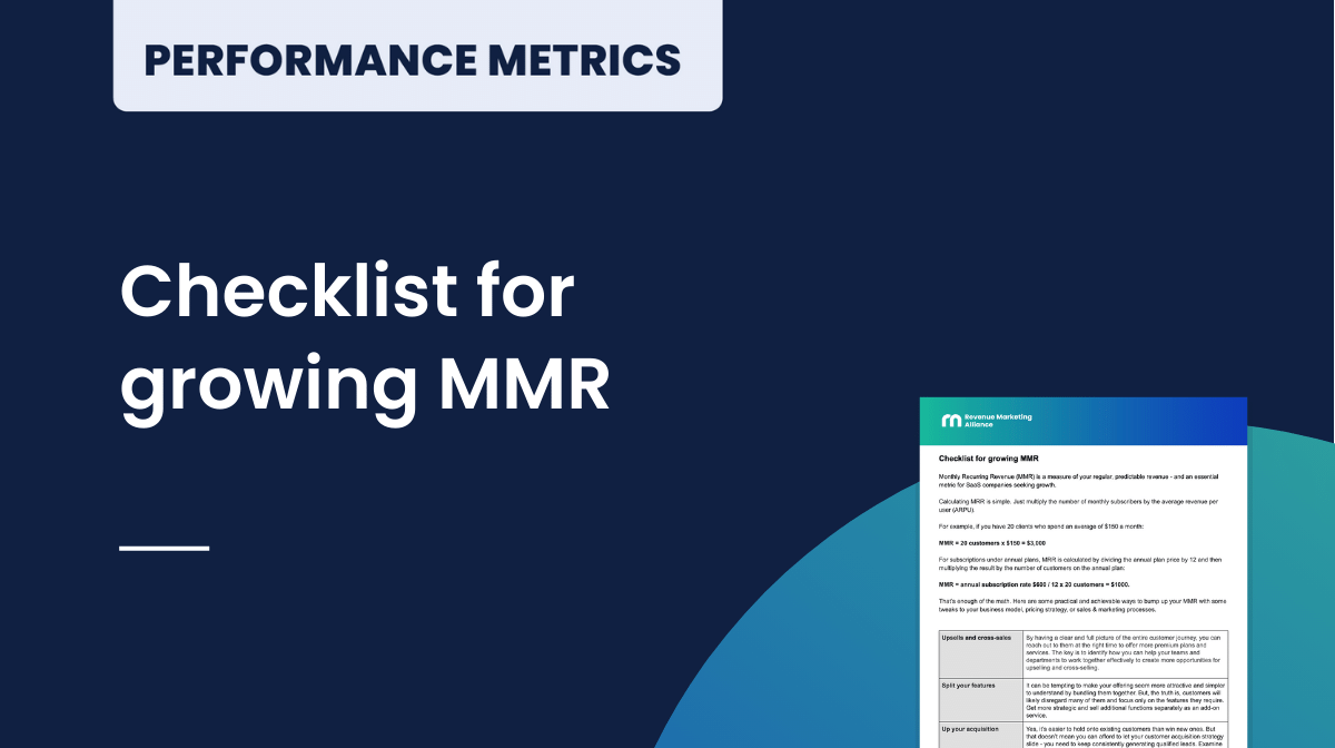 Checklist for growing MMR