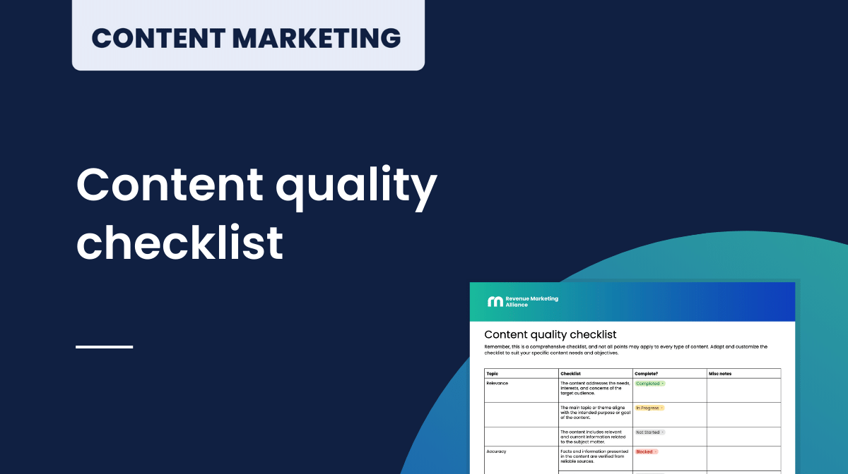 Content quality checklist