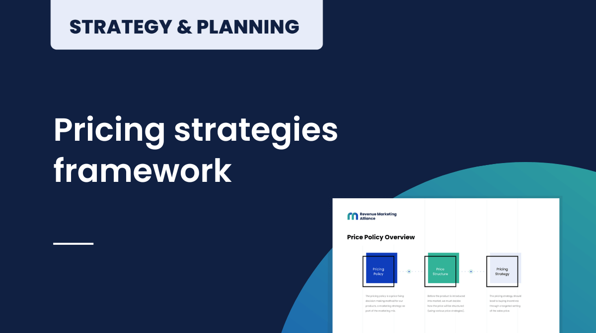 Pricing strategies framework