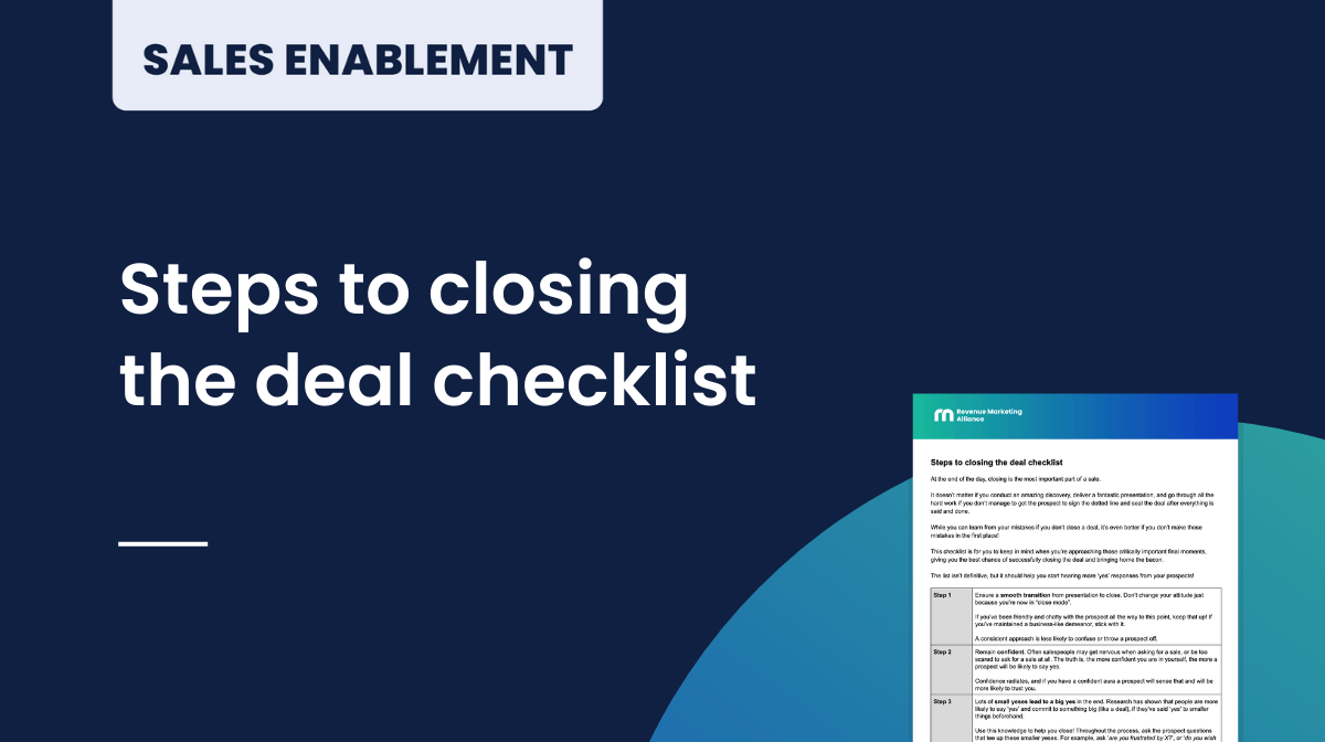 Steps to closing the deal checklist