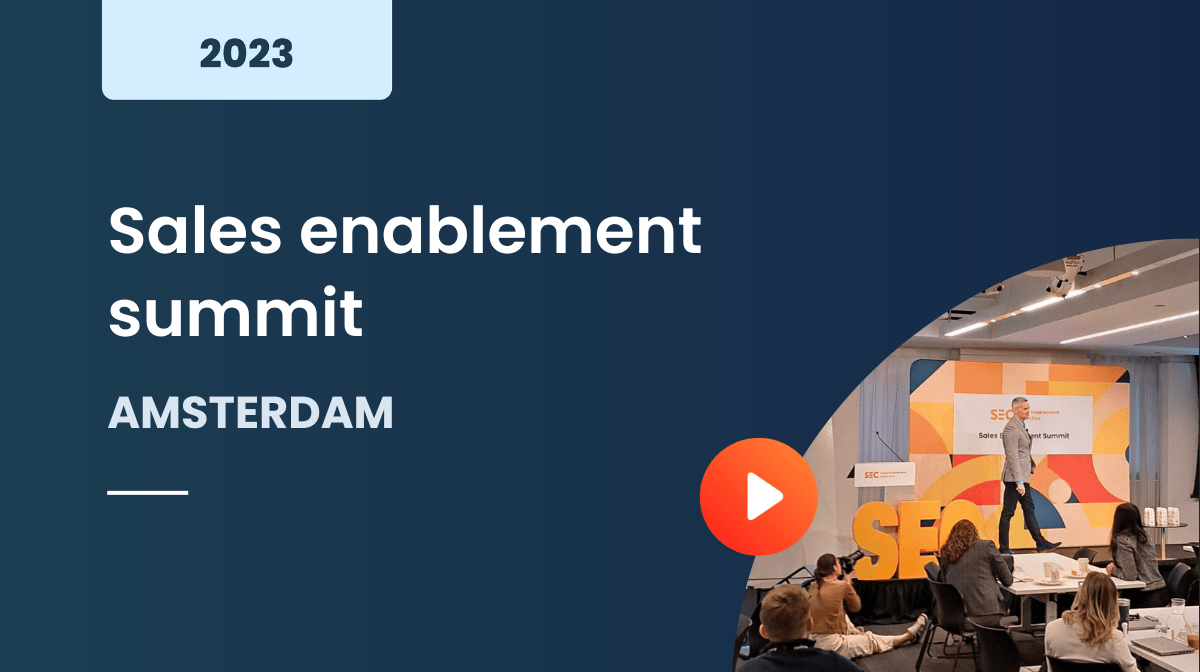 Sales enablement summit Amsterdam May 2023